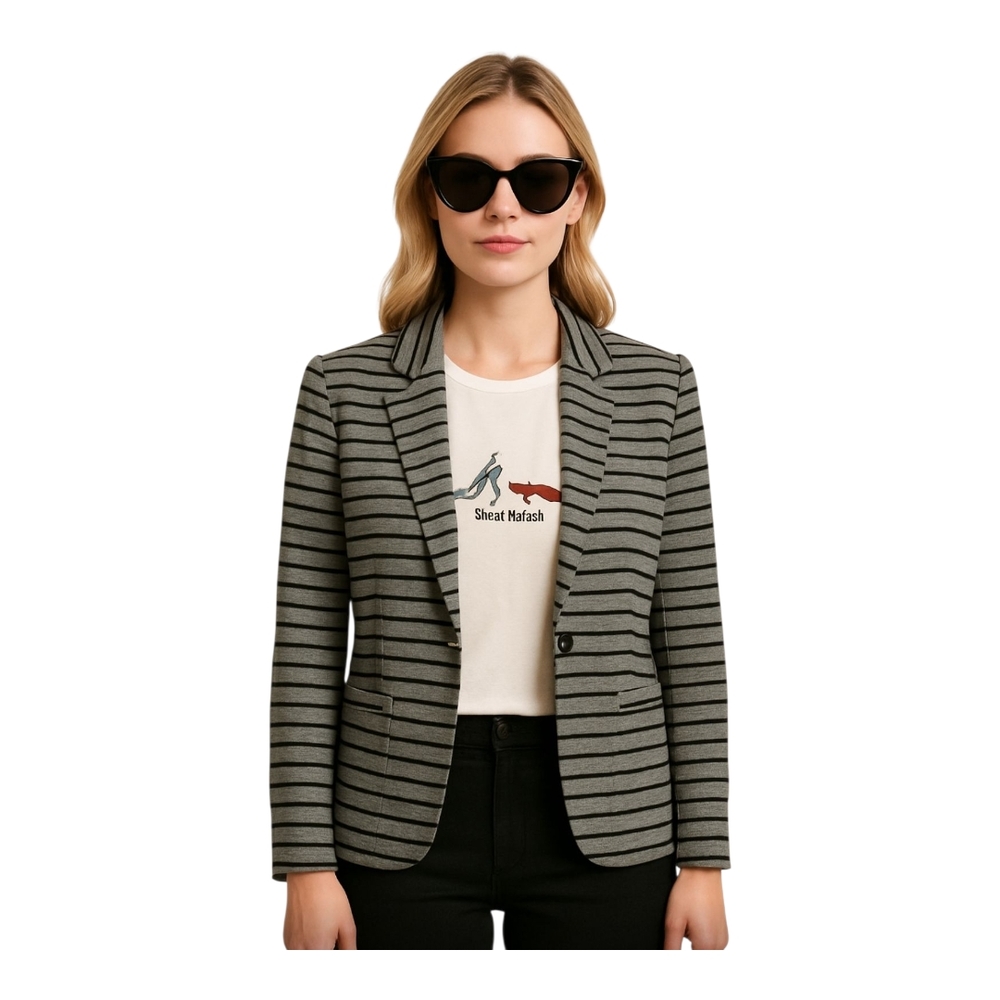 Unworn Old Navy Black and Gray Striped Blazer